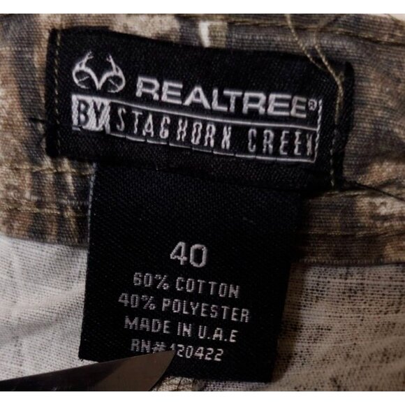 Realtree By Staghorn Creek Mens Sz 40 Camouflage Khaki Chino Shorts 11" Inseam - Picture 8 of 8